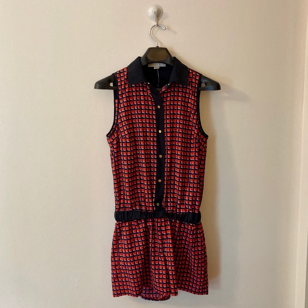 Michael Kors orange blue designer romper medium